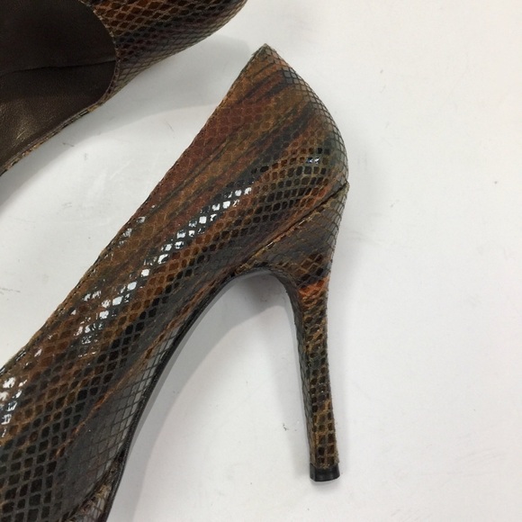 Stuart Weitzman Diamond Embossed Multicolor Platform Pump Heels Size 8 1/2 - Picture 9 of 13